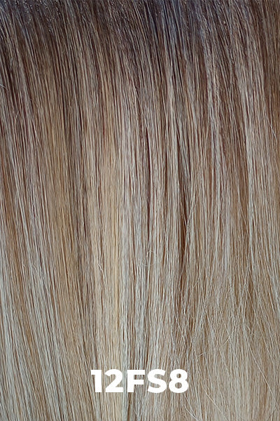 Jon Renau - Human Hair Colors - 12FS8 (Shaded Praline). Light Golden Brown, Light Natural Golden Blond, and Pale Natural Gold Blond blend w/ Medium Brown roots.