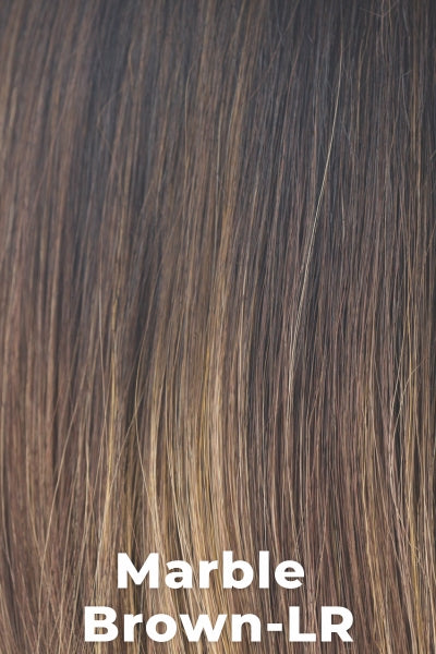 Amore Toppers - Medium Wavy TP Mono (#774) - Marble Brown-LR. Light Brown with Caramel Brown tips, and dark roots.