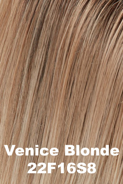 Jon Renau Wigs - Stella Star (5177) - 22F16S8 (Venice Blonde). Light Ash Blonde & Light Natural Blonde Blend, Shaded w/ Medium Brown.