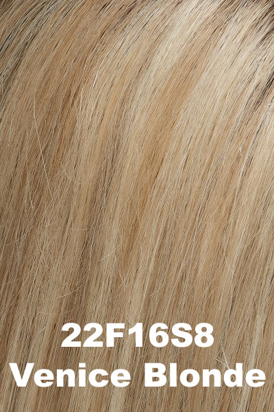 Jon Renau - Human Hair Colors - 22F16S8 (Venice Blonde). Light Ash Blonde & Light Natural Blonde Blend, Shaded w/ Medium Brown.