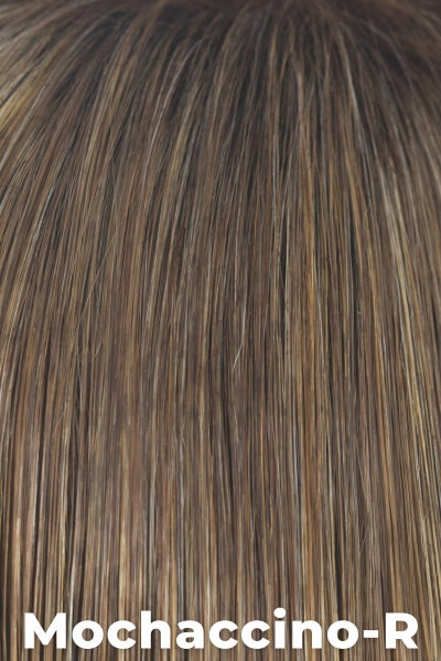Amore Toppers - Medium Wavy TP Mono (#774) - Mochaccino-R. Shadowed Roots on Light Golden Brown w/ Light Gold Blond (14+140) Highlights.