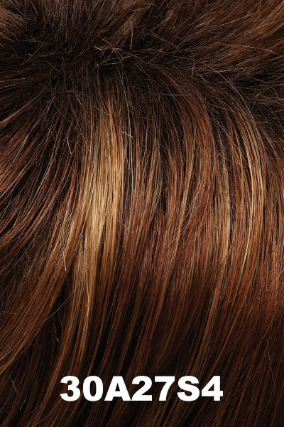 Jon Renau - Heat Defiant Colors - 30A27S4 (Shaded Peach). Medium natural red & medium red gold blonde blend, shaded with dark brown.