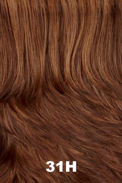 Henry Margu Wigs - Paris (#6002) - 31H. Dark reddish brown and medium brown blend with pale reddish blonde highlights