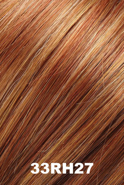 Jon Renau - Synthetic Colors - 33RH27 (Berry Good). Med Natural Red w/ 33% Med Red-Gold Blonde Highlights.