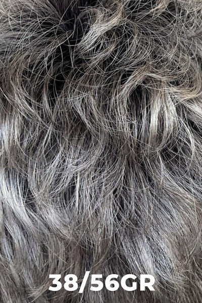 Color Swatch 38/56GR for Henry Margu Wig Brie (#4526). Lightest grey base with light gray, light brown highlights, and dark roots.