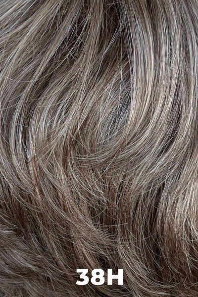 Color Swatch 38H for Henry Margu Wig Elena (#2501). Light brown blended with 50% grey, gradually blending to a darker back.