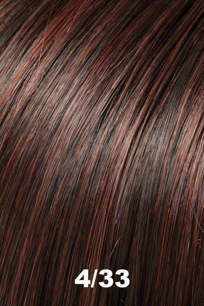 Jon Renau - Human Hair Colors - 4/33 (Chocolate Raspberry Truffle). Dk Brown & Med Red Blend.