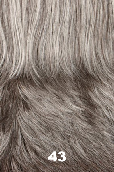 Grey w/ 40% Dark Brown on top gradually darkening to Off Black mixed with 15% Medium Brown and 10% Gray on the nape.