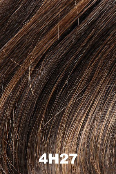 EasiHair - Synthetic Colors - 4H27 (Iced Mocha). Darkest Brown with 20% Light Red and Gold Blonde highlights.