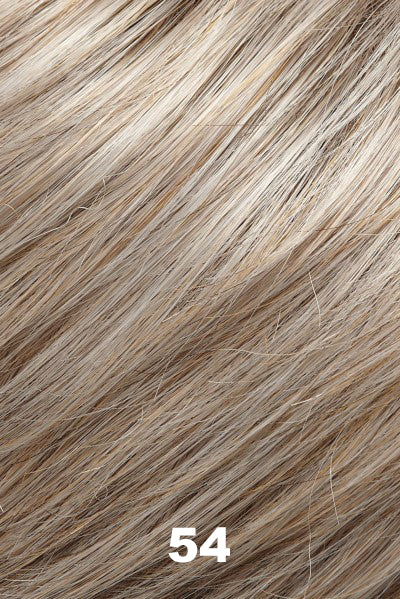 Jon Renau - Synthetic Colors - 54 (Vanilla Mousse). Lt Grey w/ 25% Med Natural Gold Blonde Front, graduating to Lt Brown w/ 75% Grey Nape.
