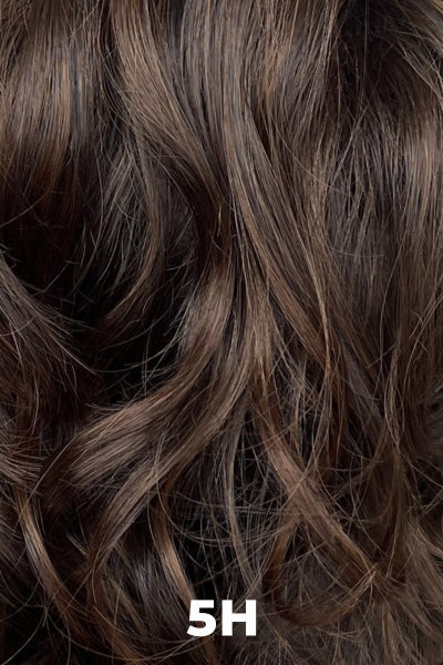 Color Swatch 5H for Henry Margu Wig Trish (#4513). Dark brown with warm, golden and coppery red highlights.