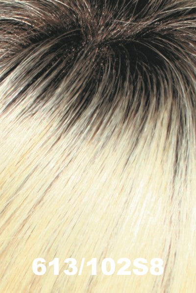 Jon Renau - Human Hair Colors - 613/102S8 (Shaded Lemon Macaron). Pale Natural Gold Blonde & Pale Platinum Blonde Blend, Shaded w/ Med Brown.