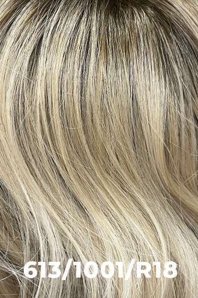 TressAllure Wigs - Sizzle (MC1422) - 613/1001/R18. Vanilla Blonde White Blend Rooted Ash Brown.