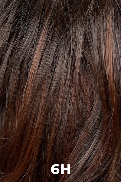 Color Swatch 6H for Henry Margu Wig Trish (#4513). Warm brown with red undertones and reddish brown highlights.