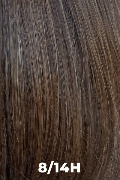 Blend of medium and dark brown with dark blonde and reddish brown highlights