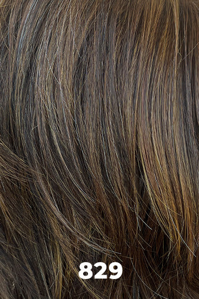 TressAllure Wigs - Sizzle (MC1422) - 829. Dark brown mixed with auburn and honey highlights.