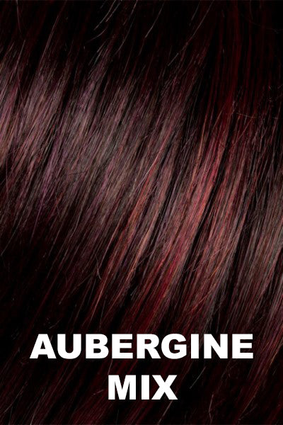 Ellen Wille - Synthetic Mix Colors - Aubergine Mix. Darkest Brown with hints of Plum at base and Bright Cherry Red and Dark Burgundy Highlights.