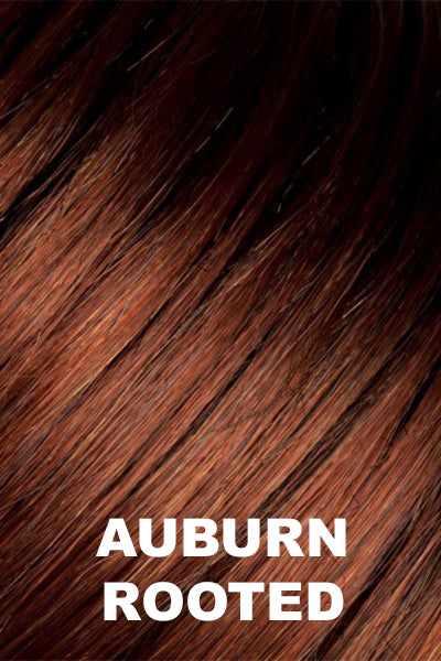 Ellen Wille - Rooted Synthetic Colors - Auburn Rooted. Dark Auburn, Bright Copper Red, and Warm Medium Brown Blend with Dark Roots.