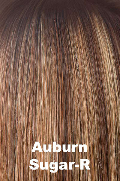 Orchid Wigs - Aubrey (#6545) - Auburn Sugar-R. Shadowed Roots on Burgundy (33+31) w/ Strawberry Swirl (28+27) Highlights.