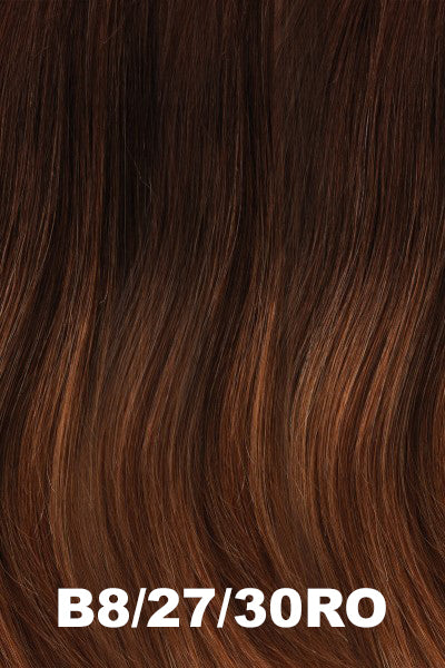 Jon Renau - Human Hair Colors - B8-27/30RO (Dark Ombre). Med Natural Brown Roots to Midlengths, Med Red-Gold Blonde Midlengths to Ends.