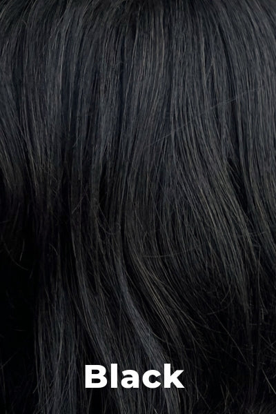 Color Swatch Black  for Envy wig Olivia Human Hair Blend.  Rich dark ebony with subtle warm undertones.