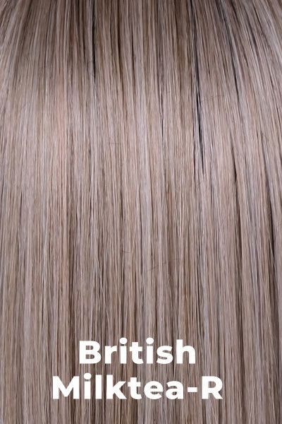 Belle Tress - Taylor (LX-5016) - British Milktea. Midway between dark blonde and light brown with a dark root and a mix of 8 different brown and blonde tones. (Rooted Color).