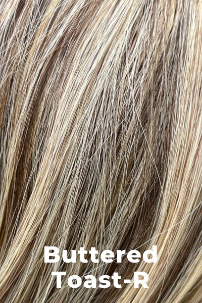 Belle Tress Wigs - Chelsea (CT-1046) - Buttered Toast-R. Medium brown with highlights on honey and platinum blonde.