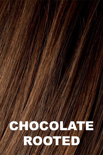 Ellen Wille - Human Hair Colors - Chocolate Rooted. Medium to Dark Brown Base with Light Reddish Brown Highlights.