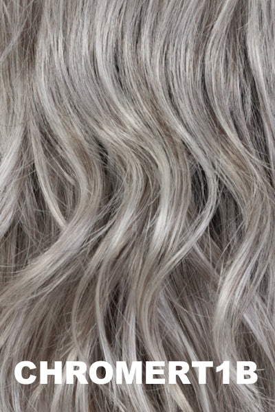 Estetica Wigs - Finn - CHROMERT1B. Gray & White with 25% Medium Brown blend & Off Black roots