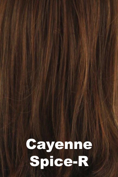 Noriko - Shaded Synthetic Colors - Cayenne Spice-R. Bight Red and Medium Brown base with Dark Brown lowlights, and Medium Brown roots.