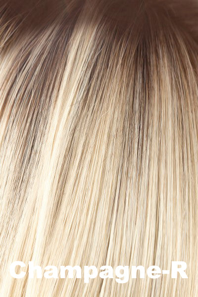 Orchid - Synthetic Colors - Champagne-R. Dark Brown Roots on Pale Champagne Blonde.