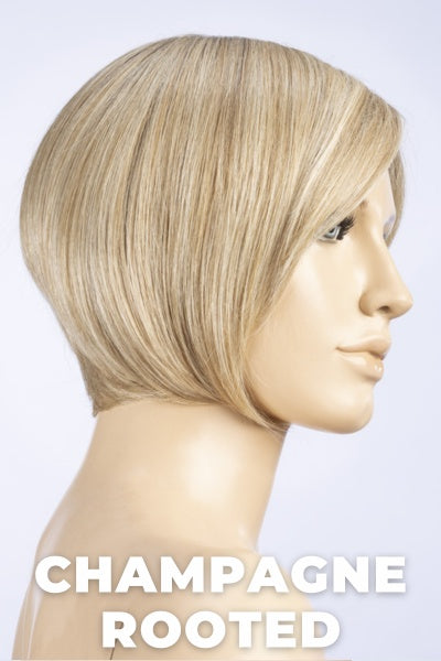 Ellen Wille Wigs - Promise Mono Part - Human Hair Blend wig with Light Golden Blonde and Light Neutral Blonde with Light Strawberry Blonde Blend and Shaded Roots