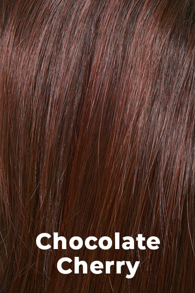 Envy - Synthetic Colors - Chocolate Cherry. 3-Tone blend of Medium Brown with Dark Brown roots and Deep Red/Auburn highlights.