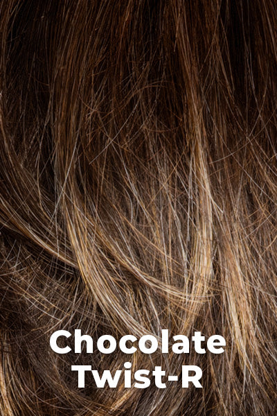 Amore - Shaded Synthetic Colors - Chocolate Twist-R. Chocolate Twist beautifully blends the dark brown root color with Cappucino as the base, coppery blond highlights and tipped ends. The result is a multi-dimensional natural and flattering brown.