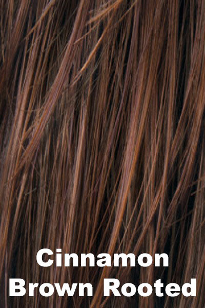 Ellen Wille - Rooted Synthetic Colors - Cinnamon Brown Rooted. Medium Brown, Bright Copper Red, and Auburn blend with Dark Roots.