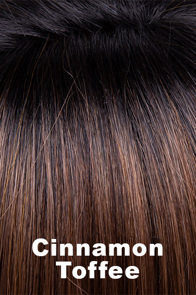 Envy - Synthetic Colors - Cinnamon Toffee. A neutral to warm light brown with dark brown roots.