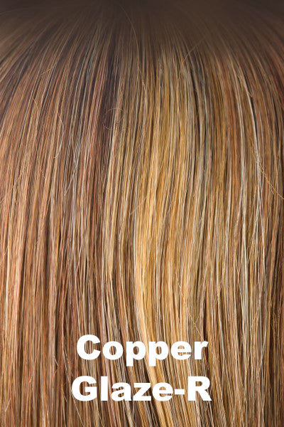 Amore - Shaded Synthetic Colors - Copper Glaze-R. Dark Copper Brown Base with Red and Golden Blonde Highlights with a Dark Root.