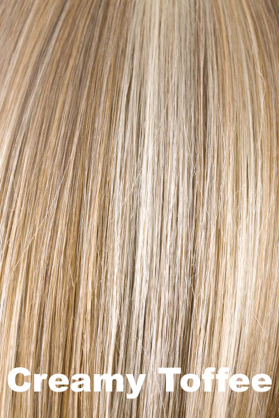 Rene of Paris - Shaded Synthetic Colors - Creamy Toffee-LR. Long Dark Root w/ Light Platinum Blonde and Light Honey Blonde 50/50 blend.