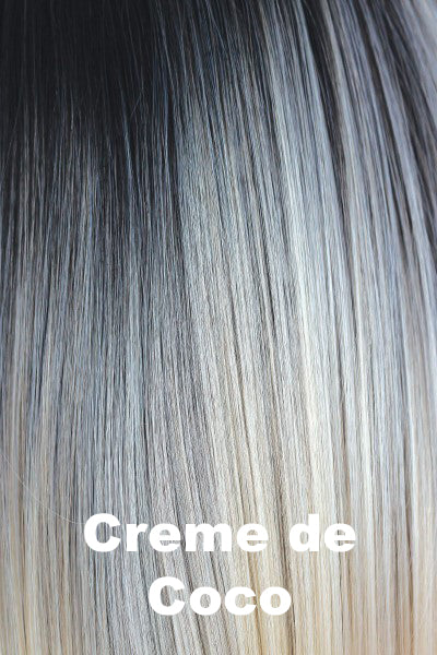 Orchid - Synthetic Colors - Creme de Coco. Pale cream and dark coco in contrast with one another, a fantastically dark root which then transverses into the cream coconut and white blond ash tones.