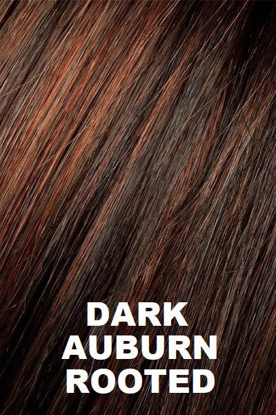 Ellen Wille - Rooted Synthetic Colors - Dark Auburn Rooted. Dark Auburn, Bright Copper Red, and Dark Brown blend with darker roots.
