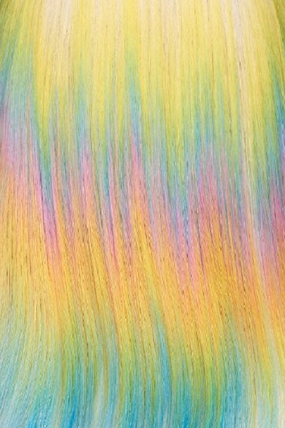 Hairdo - Synthetic Colors - Danc Till Dawn. Pale blonde melting into yellow, blue, and pink. 
