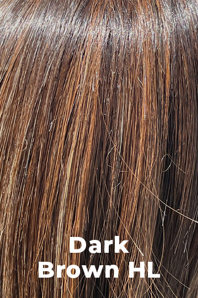 Belle Tress - Synthetic Colors - Dark Brown HL. Deep dark brown base with copper and subtle cool blonde highlights.