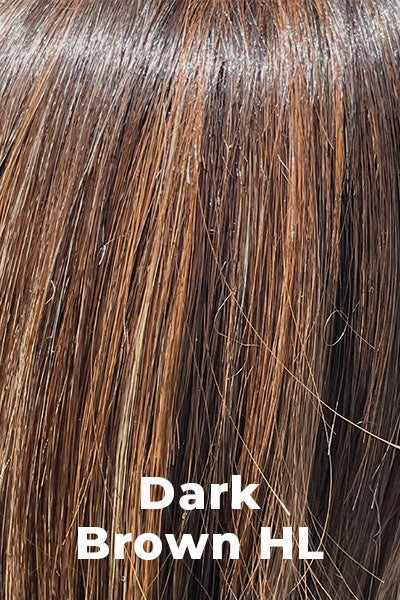 Belle Tress Wigs - Zaragoza (CT-1059) - Dark Brown HL Average. Deep dark brown base with copper and subtle cool blonde highlights.