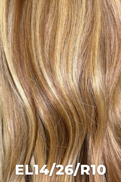 TressAllure - Synthetic Colors - EL14/26/R10. Cool Blonde Blended with an Light Auburn Brown Base with Golden Blonde Highlights and a Brown Root.
