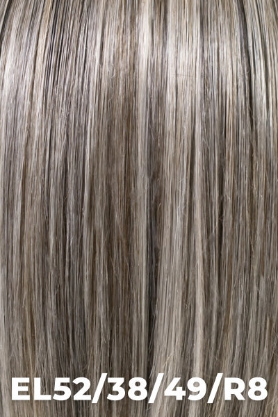 TressAllure Wigs - Charlotte Realistic (MC1421) - EL52/38/49/R8. 3 Tone Grey Rooted Medium Brown Highlighted with Light Grey. 