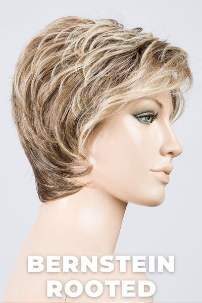 Ellen Wille Wigs - Cover - Bernstein Rooted. Light Brown Base with Subtle Light Honey Blonde and Light Butterscotch Blonde Highlights and Dark Roots.