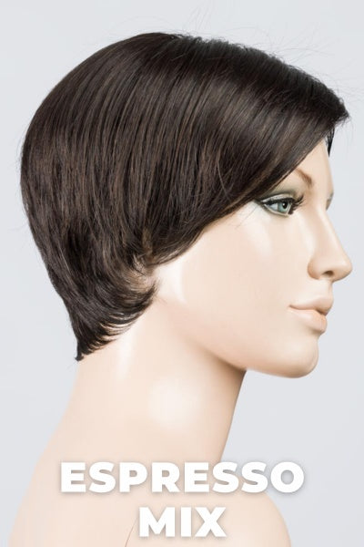 Ellen Wille Wigs - Jump - Espresso Mix. Darkest Brown Base Blended with Dark Brown and Warm Medium Brown.