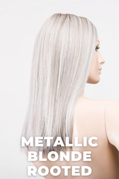 Ellen Wille Wigs - Sleek - etallic Blonde Rooted, Pearl Platinum, Pearl White, and Grey blend with Dark Shaded Roots.