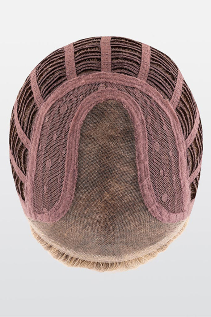 Cap Construction photo showing the lace front monofilament part.
