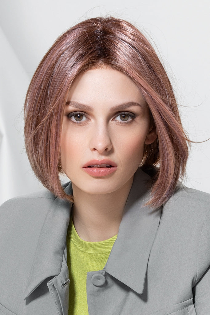 Close up model styling a Ellen Wille wig called Dua.